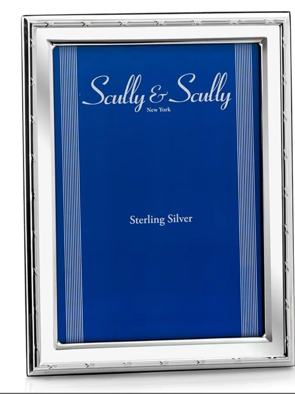 Scully & Scully 5x7 Picture Frame in Sterling Silver Ribbon and Reed